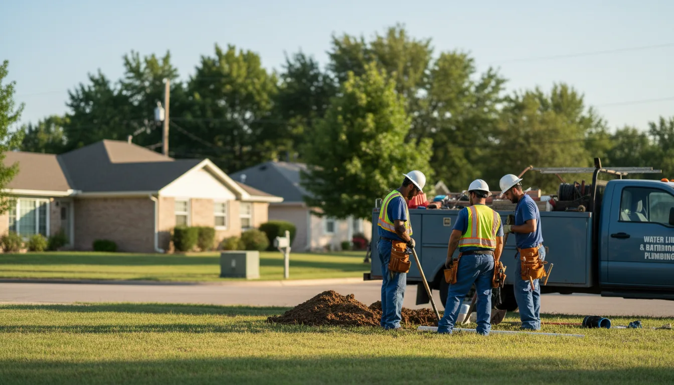 Residential water line and bathroom plumbing service in North Benton, OH